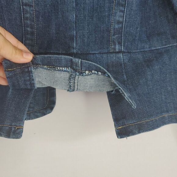 PS BACCINI Dark Denim Jean European style statement Blazer Jacket PETITE SMALL - Picture 6 of 16